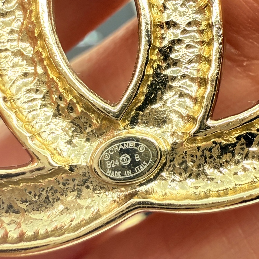 CHANEL Large Gold CC Crystal Accent Statement Earrings - Picture 5 of 11